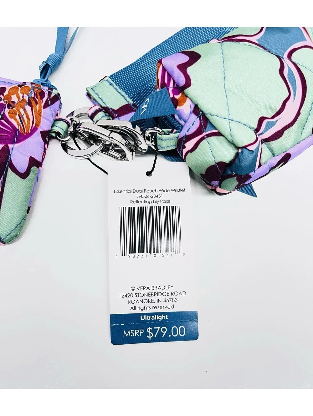 Vera Bradley Outlet Essential Dual Pouch Wide Wristlet actual Lilly Pads